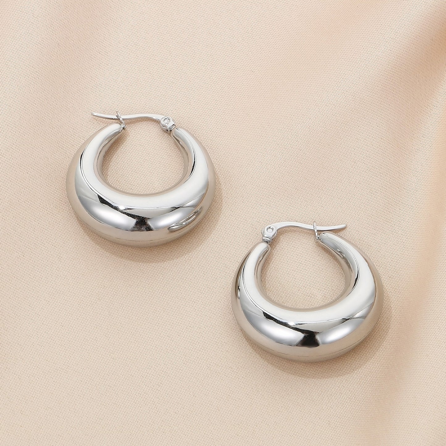 Stainless Steel Hinged Hoop Earrings apparel & accessories