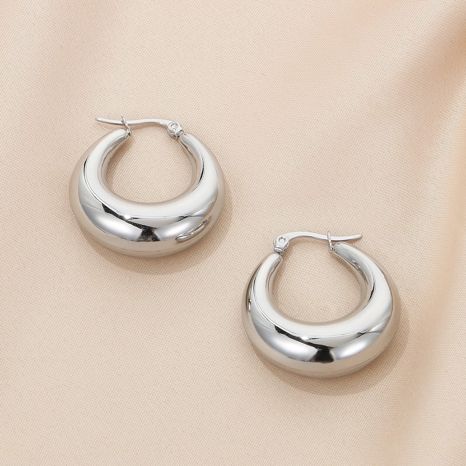 Stainless Steel Hinged Hoop Earrings apparel & accessories