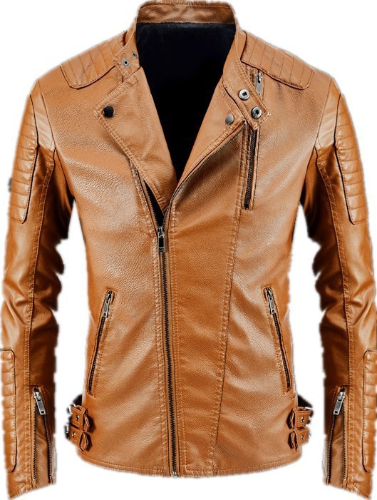 Trendy Leather Jacket Men's Fleece-lined PU Jacket apparels & accessories