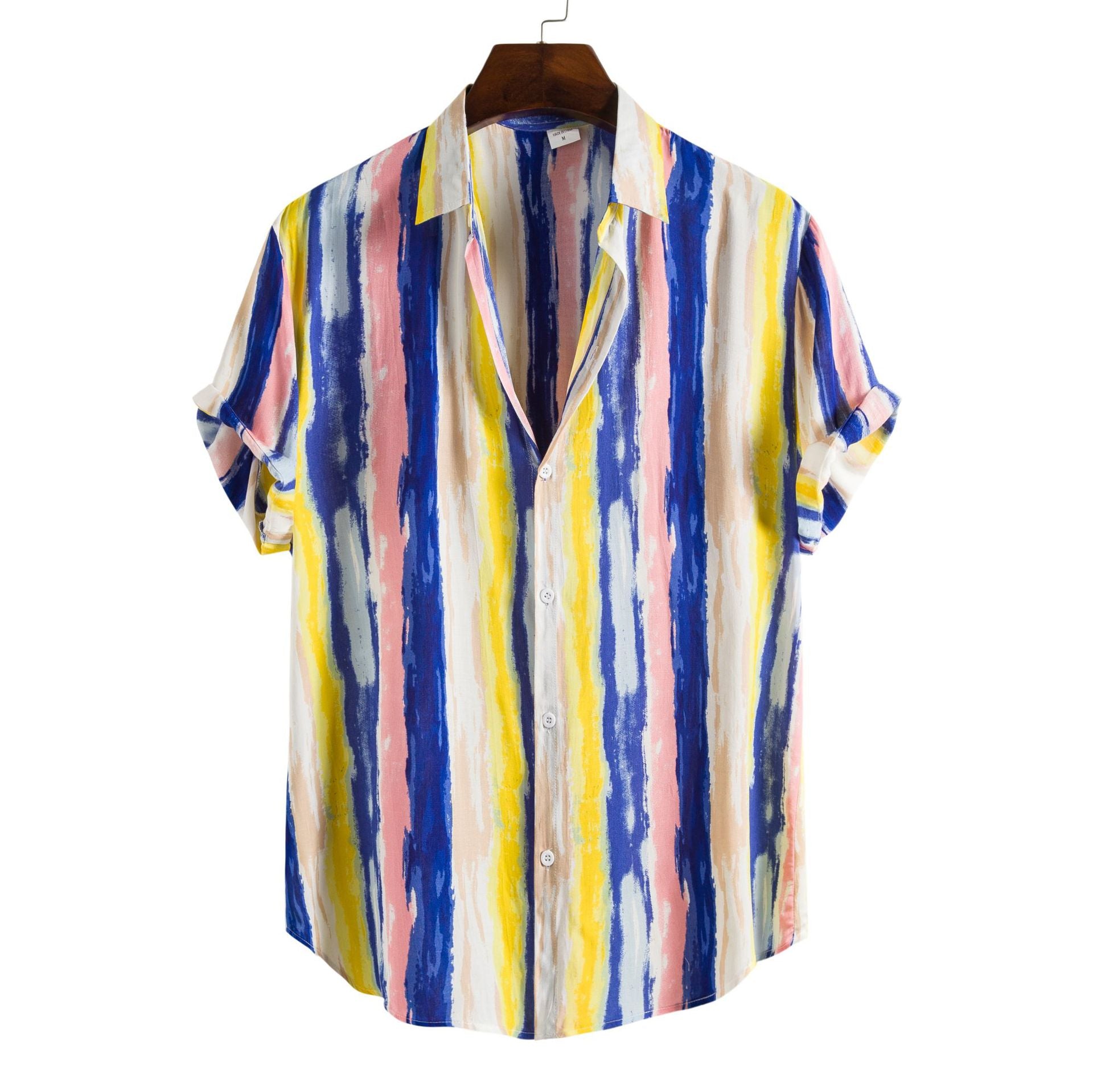 Printed Casual Men's Short-sleeved Shirt Lapel apparel & accessories