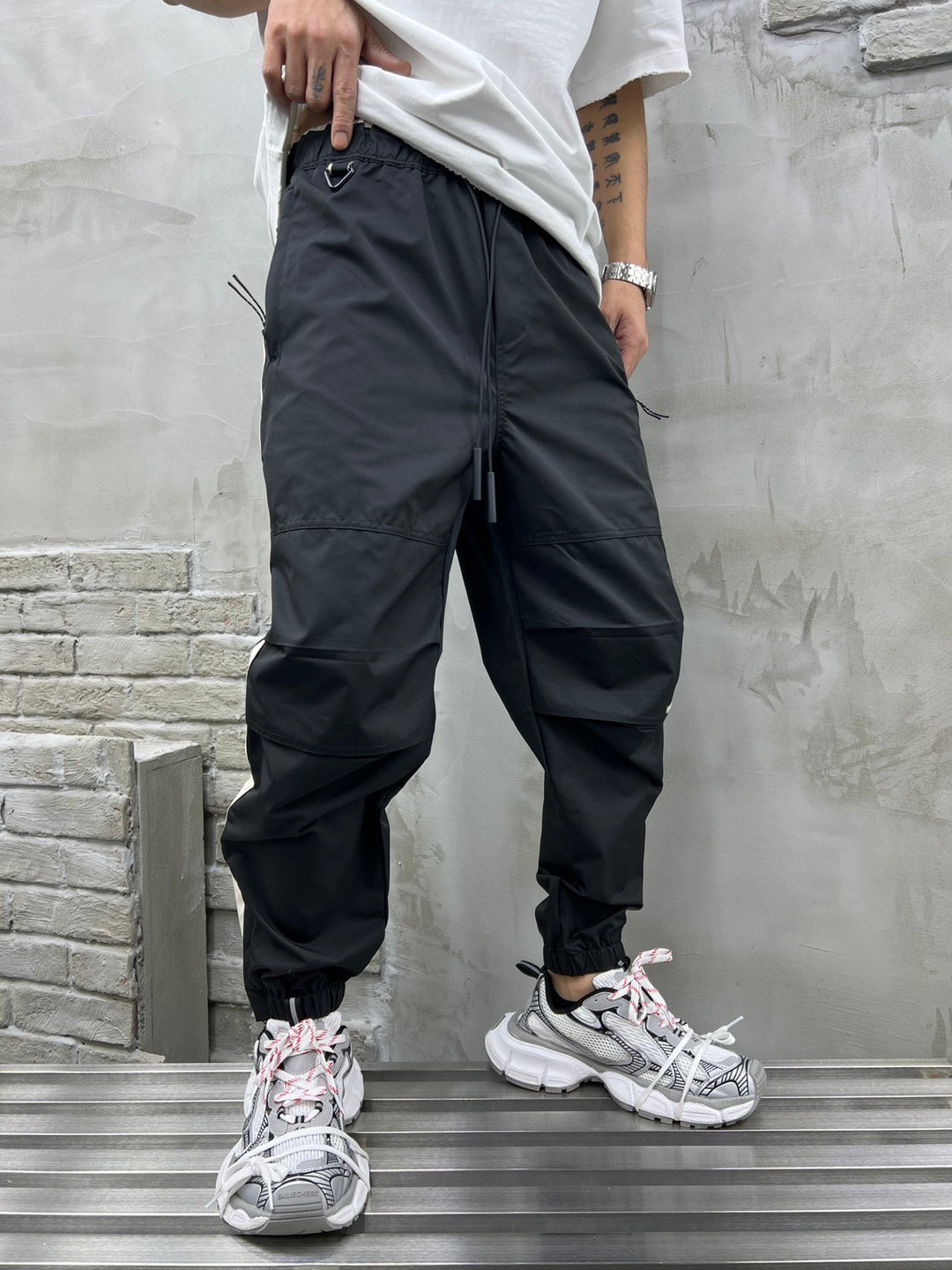 Color Matching Structural Design Sports Casual Pants apparel & accessories