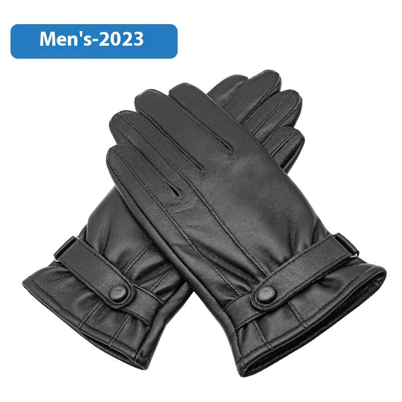 Genuine Leather Gloves Men's Winter Velvet Cold Protection apparels & accessories