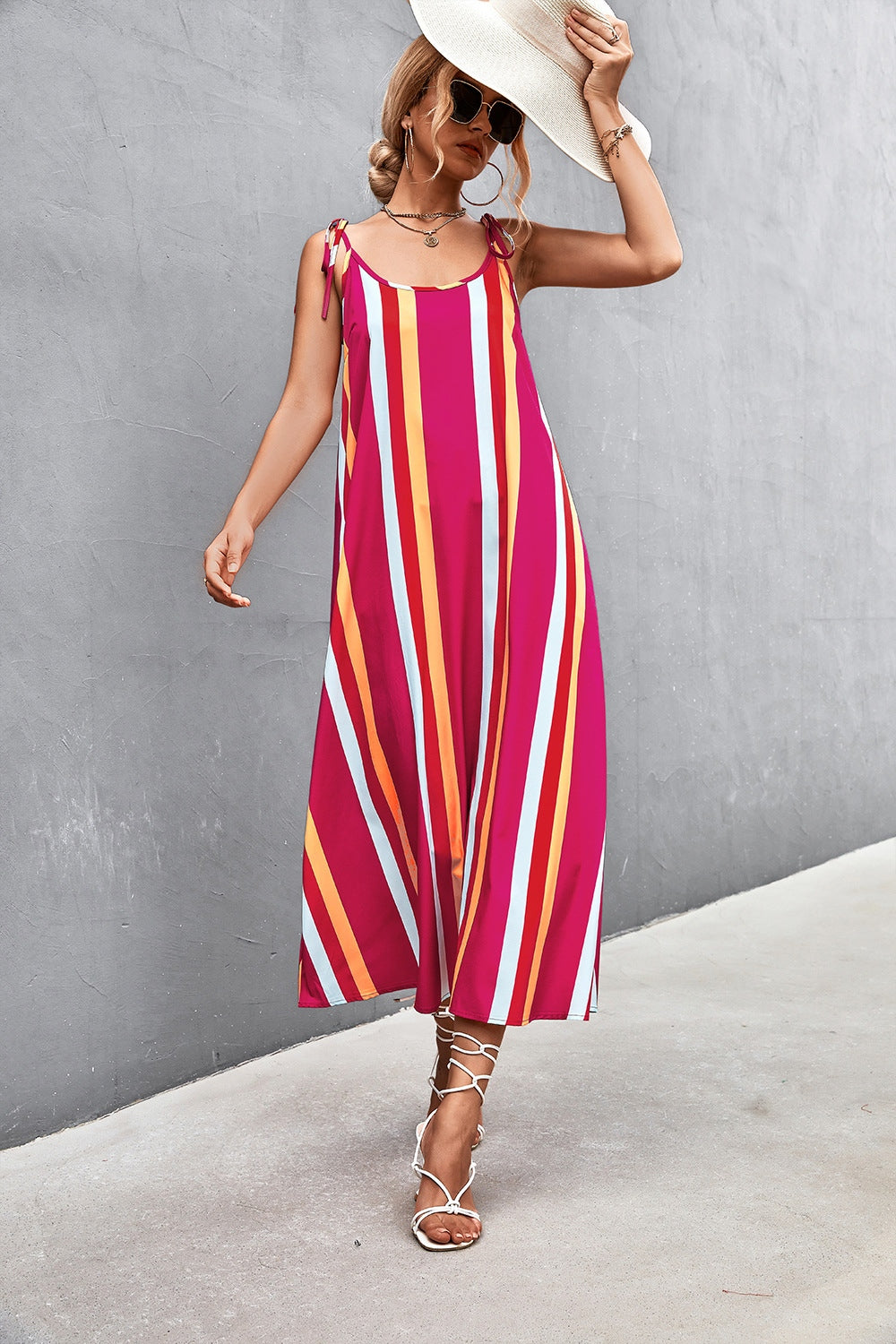 Striped Scoop Neck Cami Dress Dresses & Tops