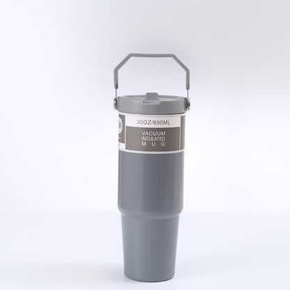 Portable Car Cup Stainless Steel Cup Travel Sports Water Bottle With Handle Cover Coffee Tumbler Cup HOME