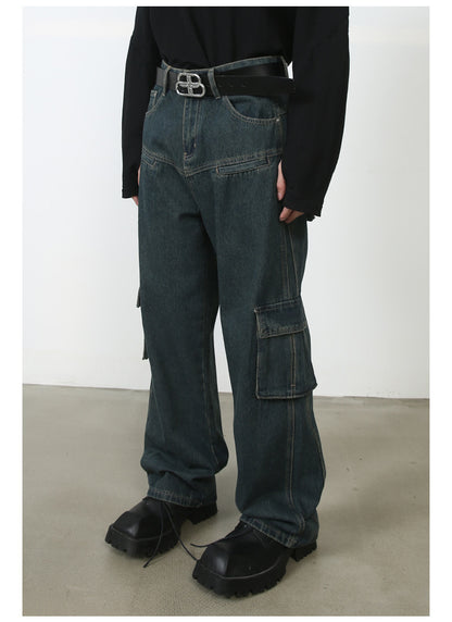 Men's Multi-pocket American Washed Jeans apparel & accessories