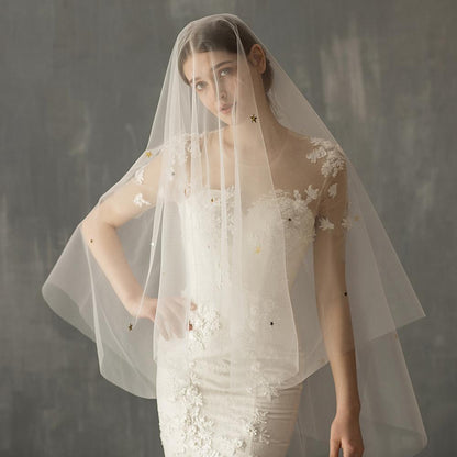 Star Style Hand Sewn Metal Combed Bridal Veil apparel & accessories