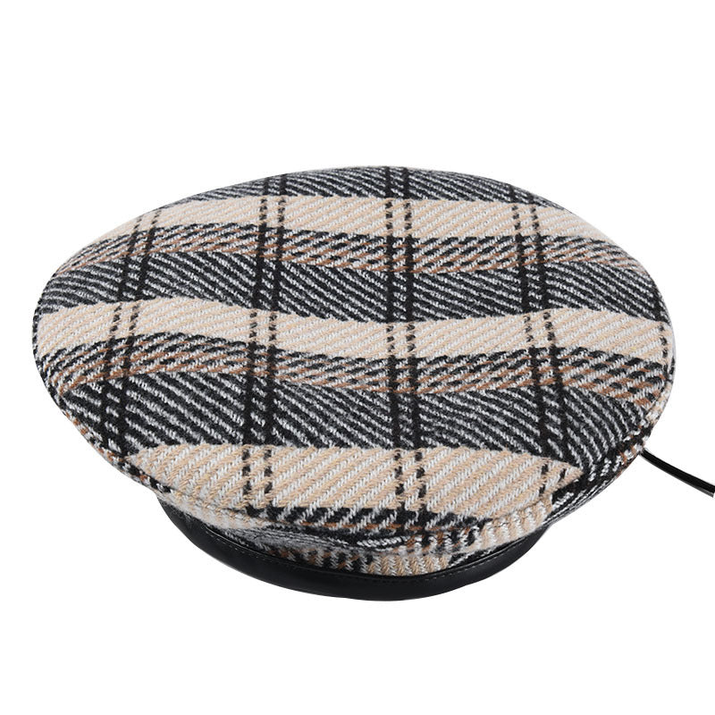 Women's Retro Japanese Plaid Beret Hat scarves, Shawls & Hats