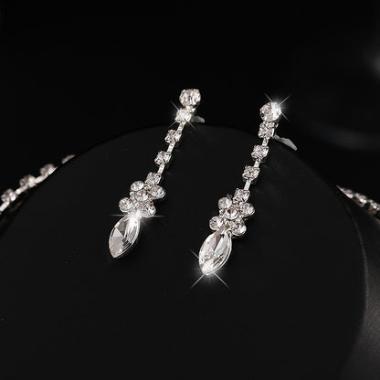 Zircon Necklace And Earrings Set Jewelry