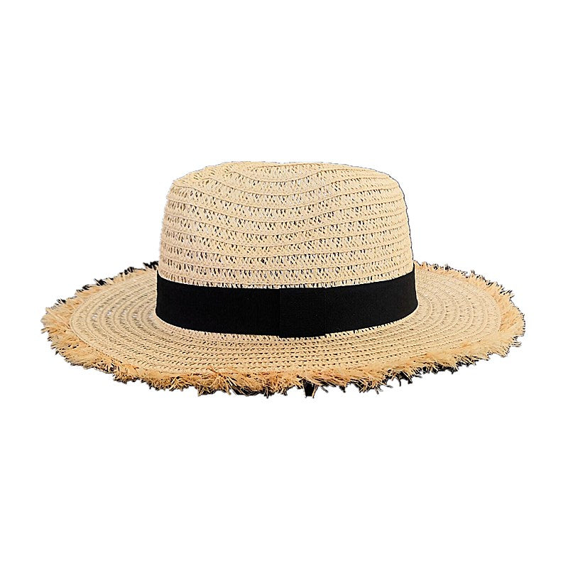 Women Natural Wide Brim Burr Raffia Straw Hats apparels & accessories