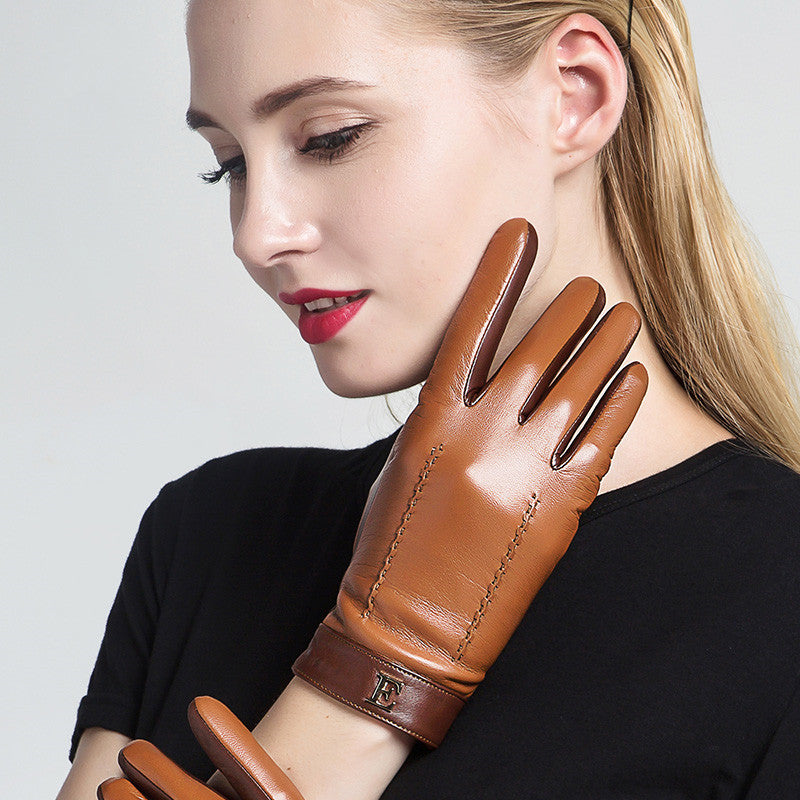 Touch screen plus velvet thick leather gloves apparels & accessories