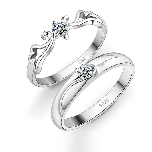Silver Angel lovers ring marriage engagement silver men and women wholesale ring manufacturer Jewelry