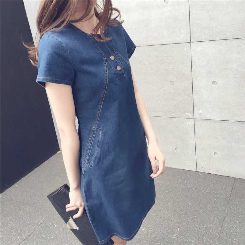 Women's Casual Mid-length Denim Dress apparel & accessories