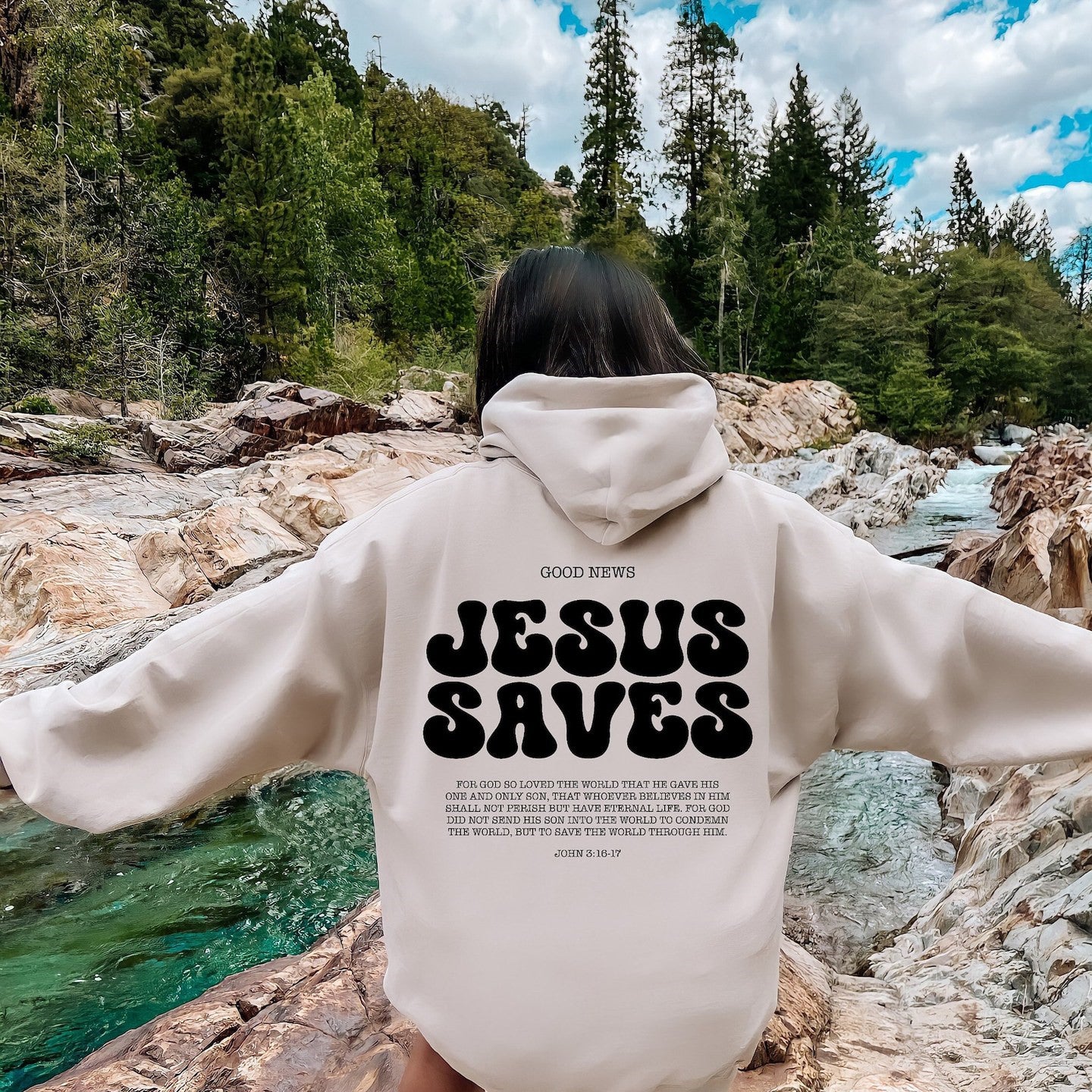 Jesus Saves Hoodie Bible Verses Appear Church Sweater apparels & accessories