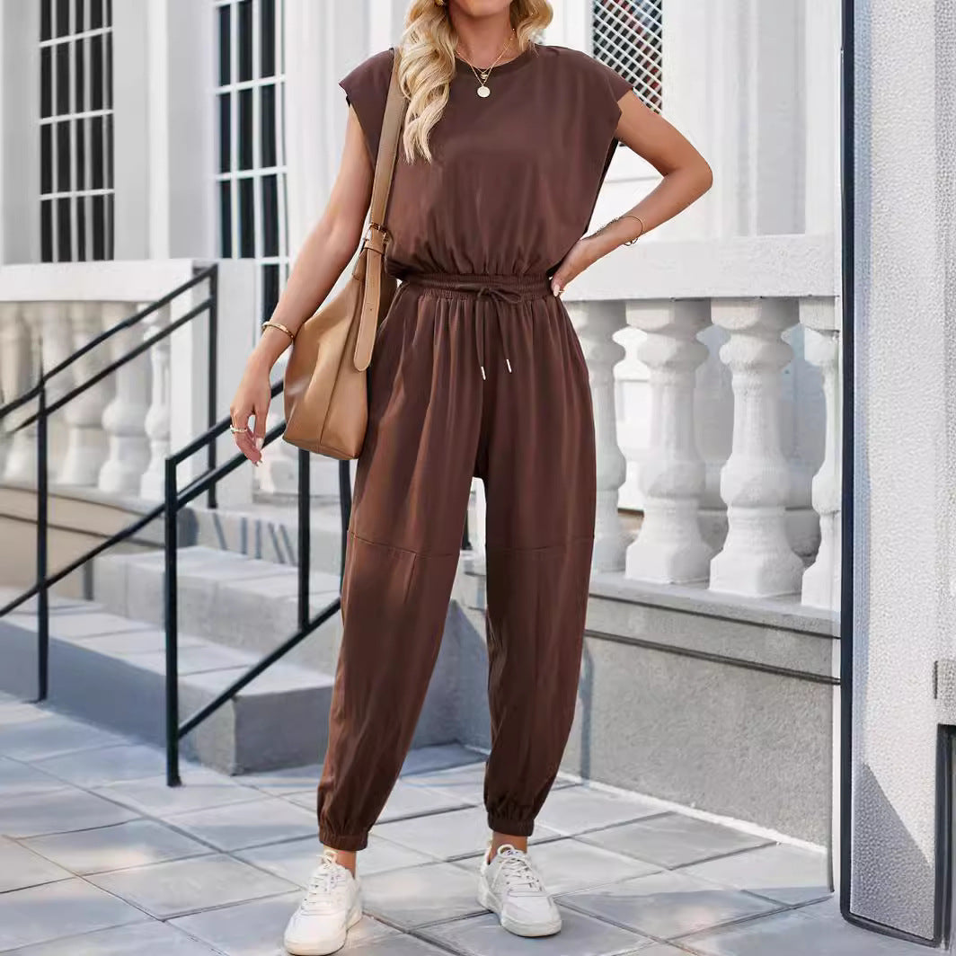 Summer Loose Sleeveless Long Jumpsuit With Backless Design apparel & accessories