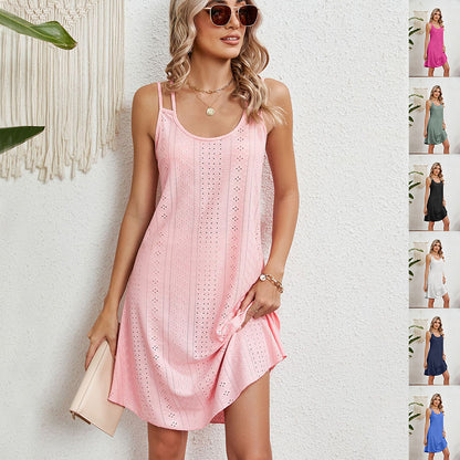 Round Neck Suspender Dress For Beach apparels & accessories