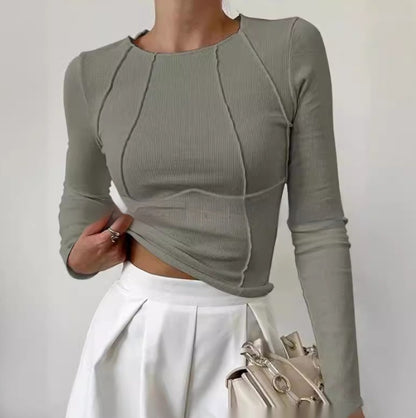 Slim Long Sleeve T-shirt Fashion Solid Color apparels & accessories