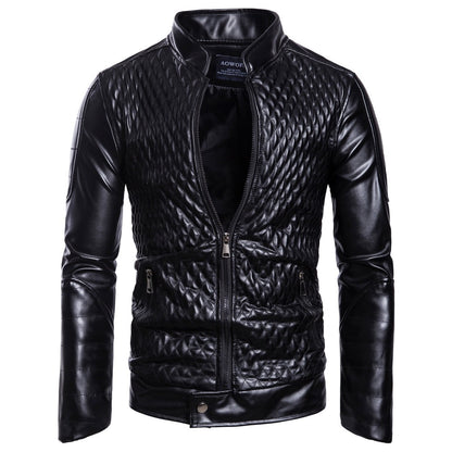 Long Sleeve Zipper Cardigan Jacket Leather Jacket Leather Coat apparels & accessories