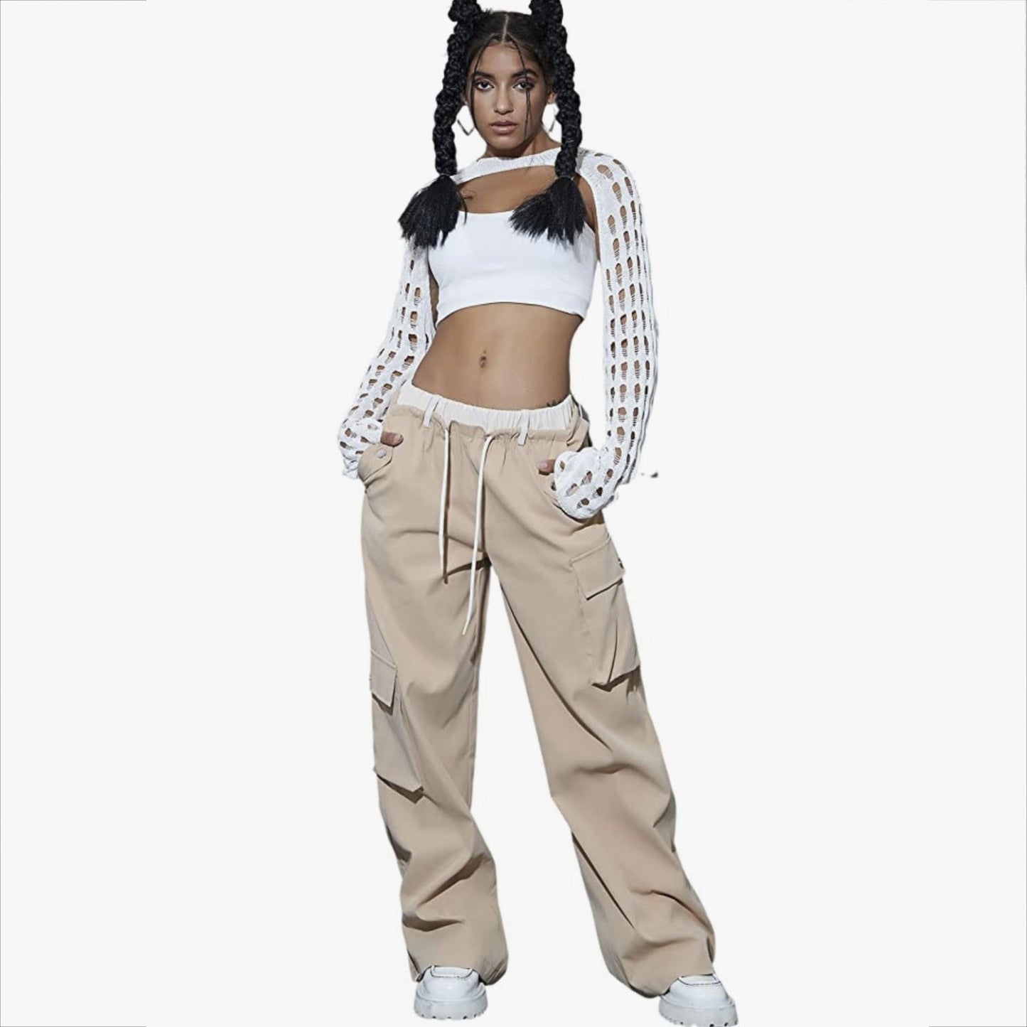 Fake Two-piece Pocket Zipper Casual Pants apparel & accessories