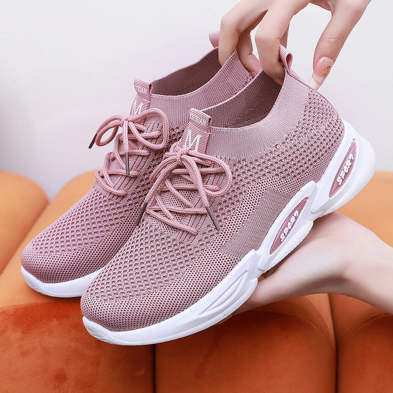 Women's Breathable Running Shoes Fly Weave Leisure Sports Shoes & Bags