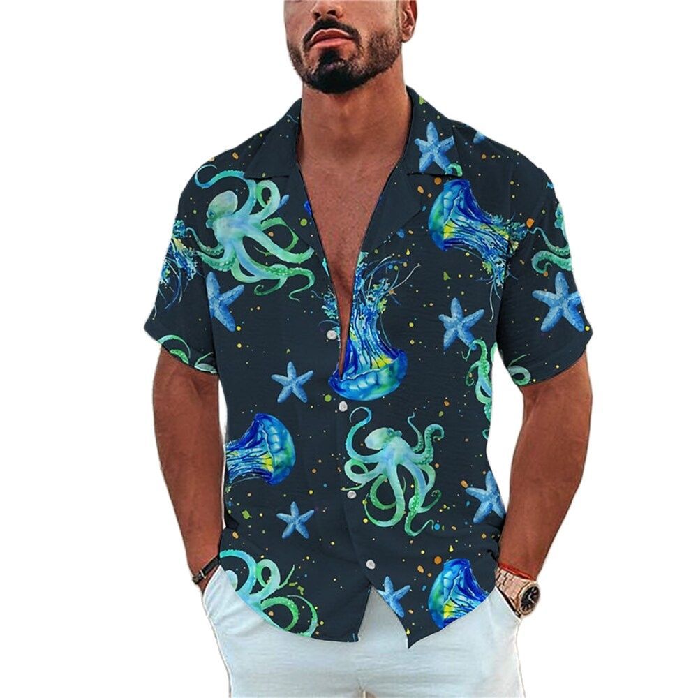 Men's Shirt Marine Organism Print apparel & accessories