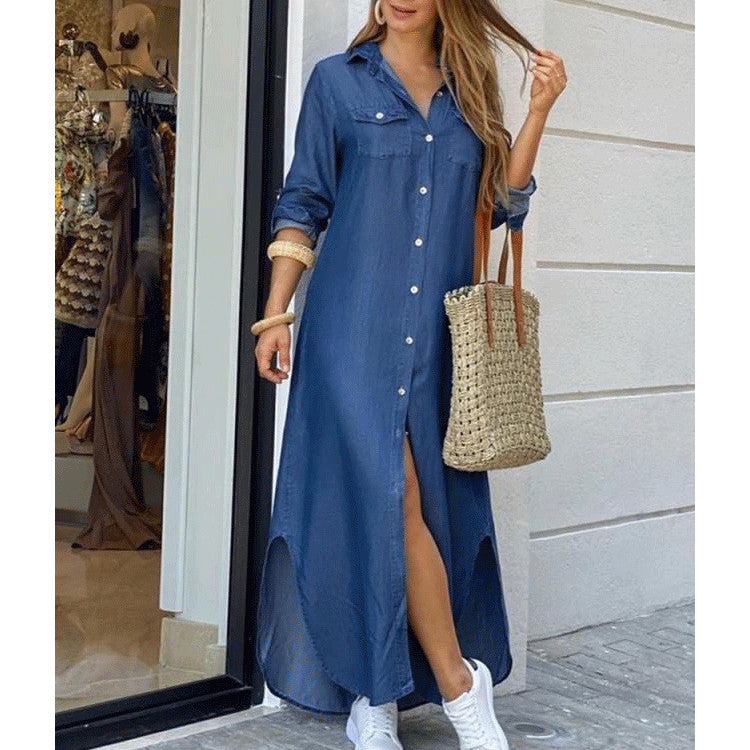 Spring Summer Fashion Print Sexy Shirt Long Skirt Dress apparels & accessories