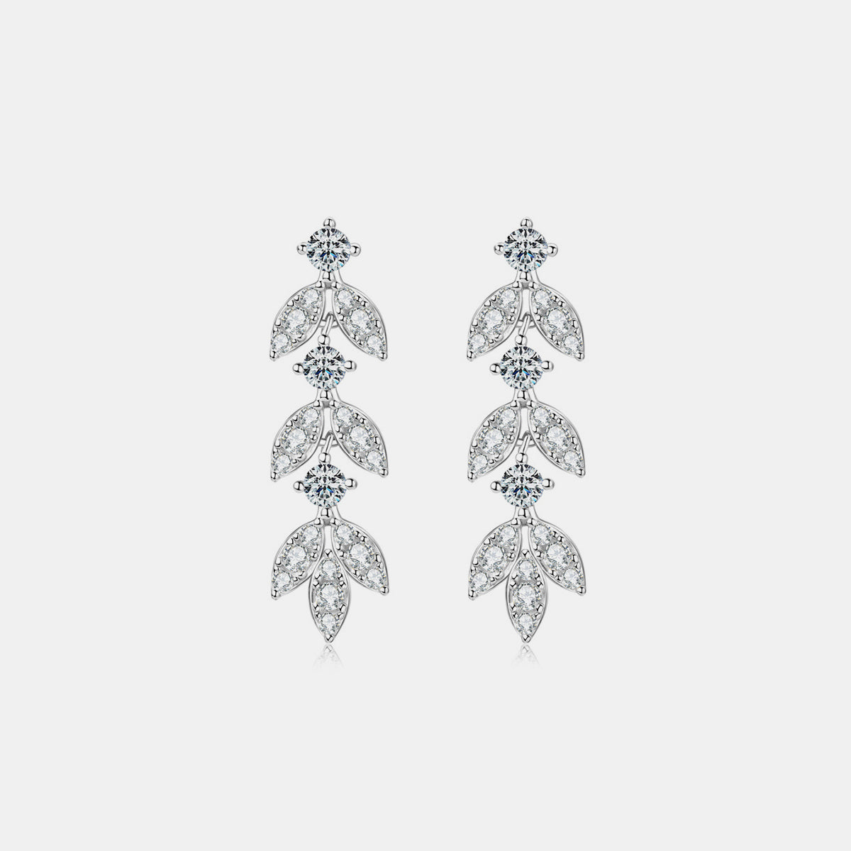 925 Sterling Silver Moissanite Leaf Earrings apparel & accessories