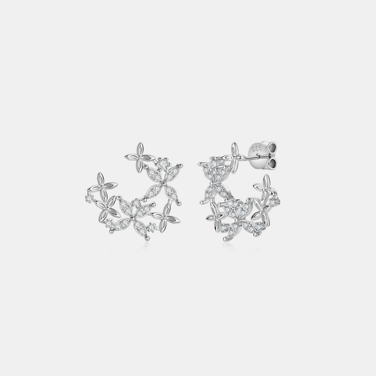 925 Sterling Silver Moissanite Lucky Clover Earrings apparel & accessories