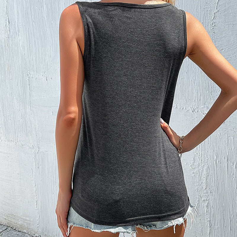 Twist T-shirt Solid Color European And American Tank Top apparel & accessories