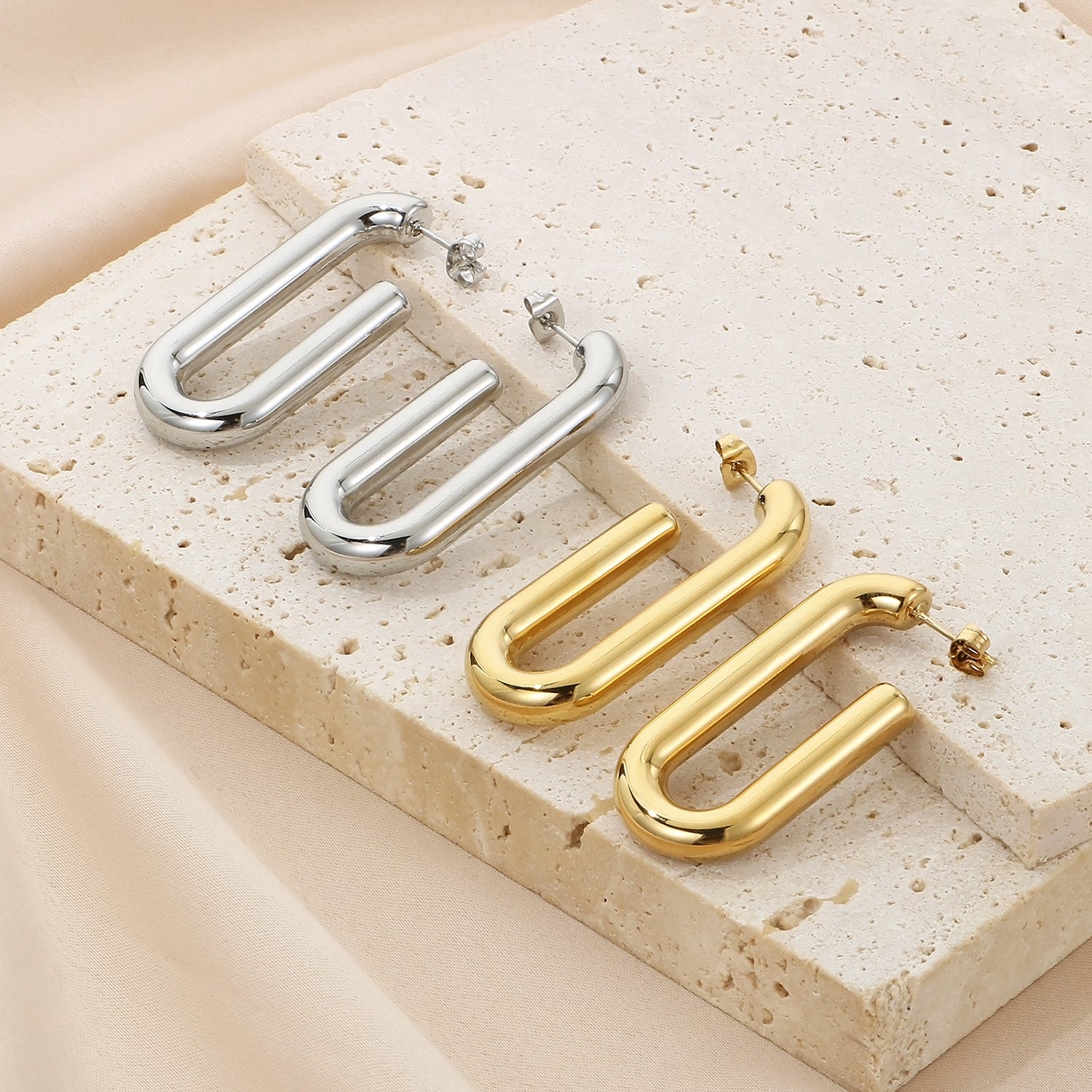 Stainless Steel Hinged Hoop Earrings apparel & accessories