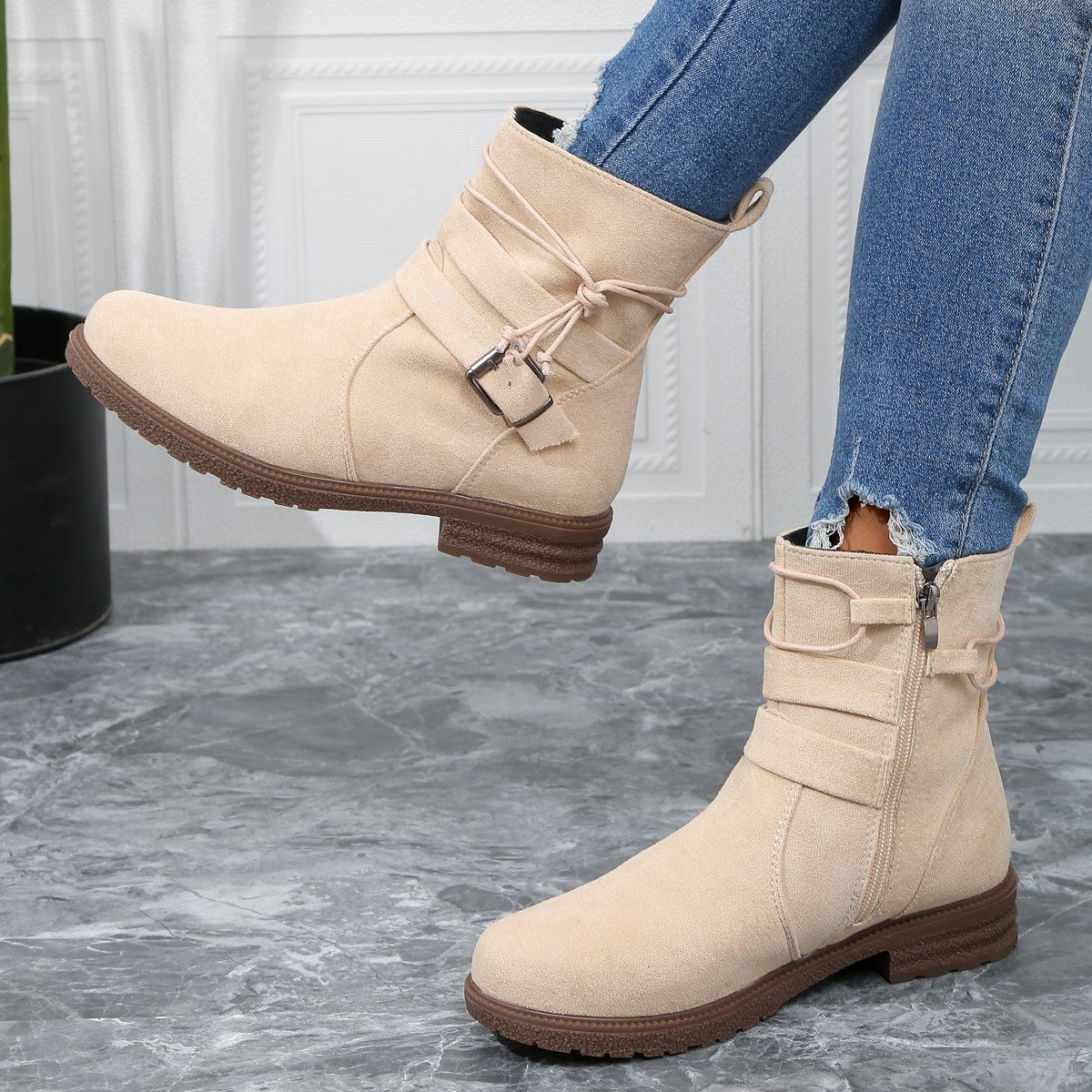 Women's Fashion Casual Retro Martin Boots Shoes & Bags