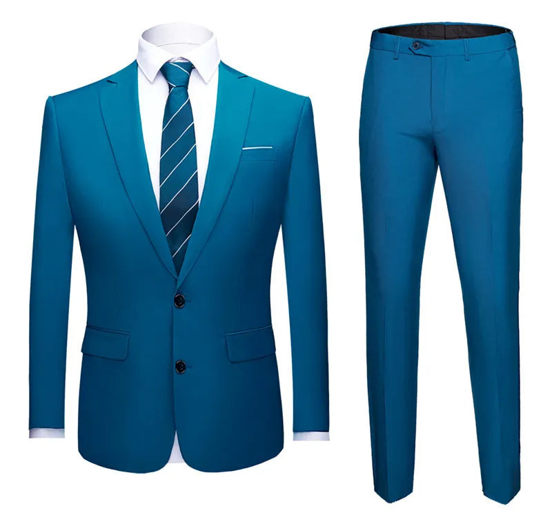 Solid Color Two-piece Plus Size Men's Suit apparels & accessories