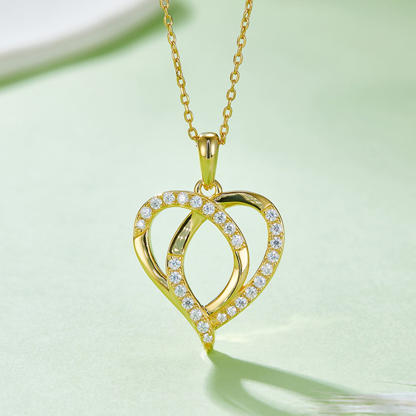 Moissanite 925 Sterling Silver Heart Shape Necklace apparel & accessories