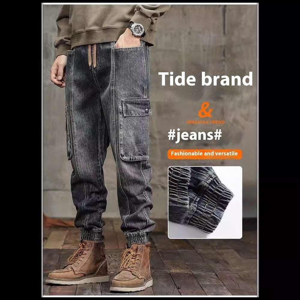 American Retro Ankle-tied Jeans Men apparels & accessories