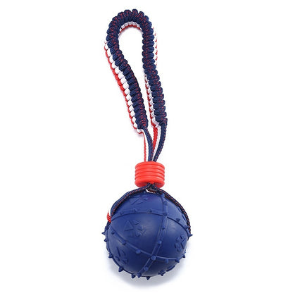 Interactive Dog Toy Ball Interactive Teether With Rope Dog Ball Pet Supplies Chewing Ball Training For Living Room Lake Beach Pets Products Dog Toys