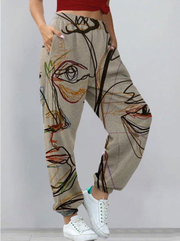 Women's Harem Pants Print Yoga Boho Sports Trousers With Pockets apparel & accessories