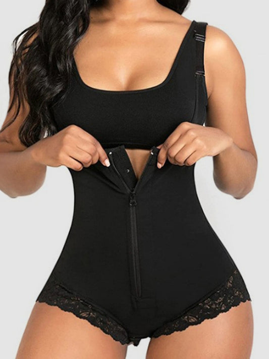 Full Size Lace Detail Wide Strap Shaping Bodysuit Body shaper & trimmer
