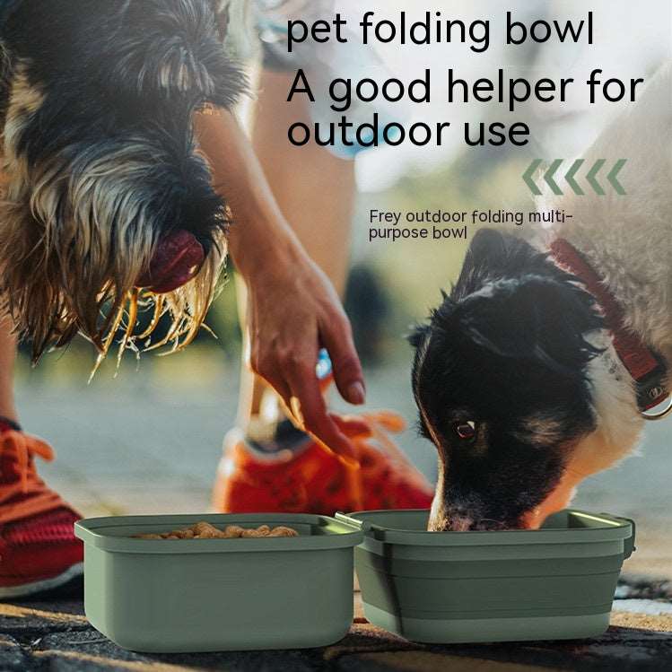 Folding Double-layer Drinking Water Bowl Pet feeder