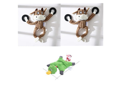Pet Toy Donkey Shape Corduroy Chew Toy For Dogs Puppy Squeaker Squeaky Plush Bone Molar Dog Toy Pet Training Dog Dog Toys