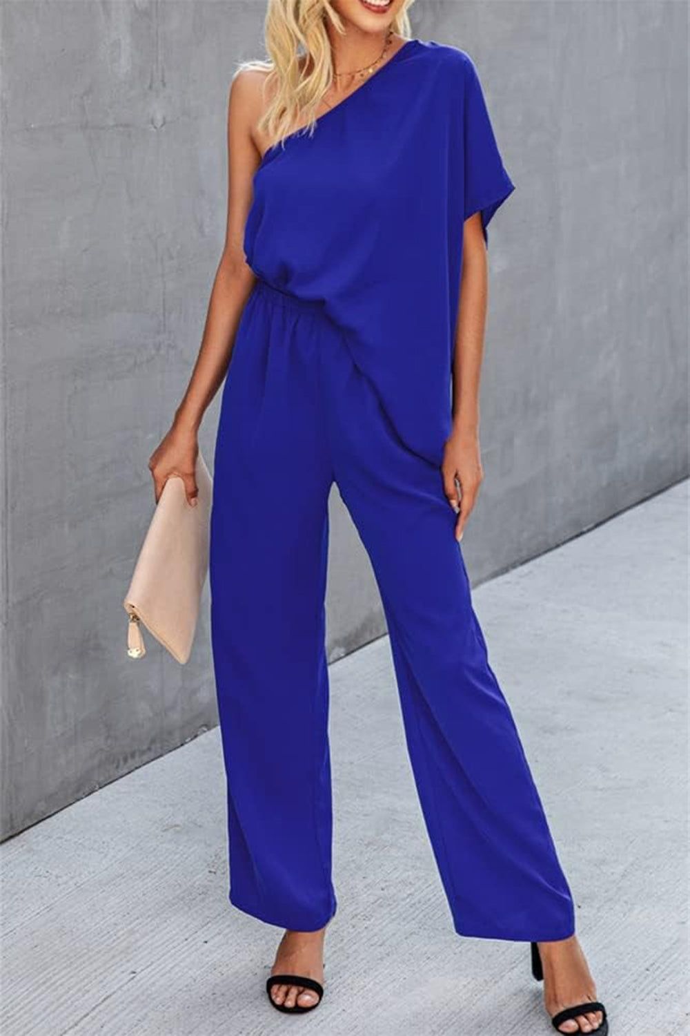 Single Shoulder Short Sleeve Jumpsuit apparel & accessories