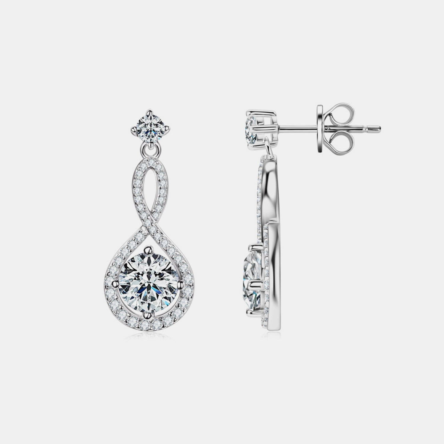 1 Carat Moissanite 925 Sterling Silver Earrings apparel & accessories