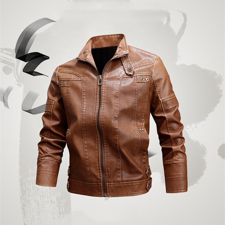 Men's Fashion Loose Lapel Leather Coat apparel & accessories
