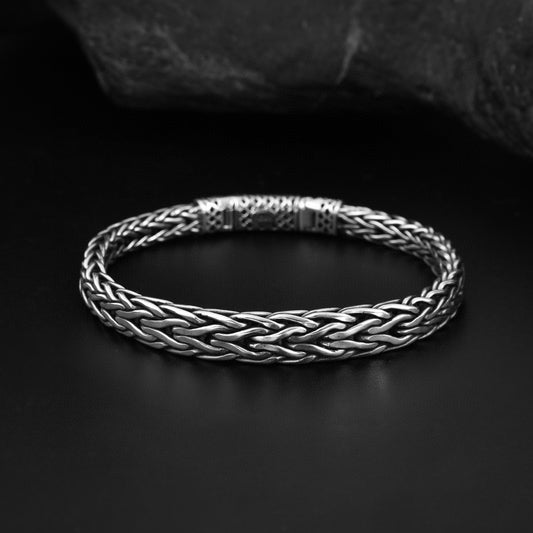 S925 Sterling Silver Fashion Hand Weaving Bracelet Jewelry