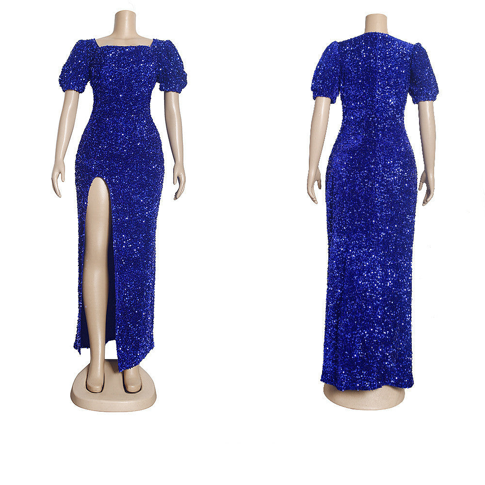 Plus Size Ladies Celebrity Sequin Slim Dress Dresses & Tops