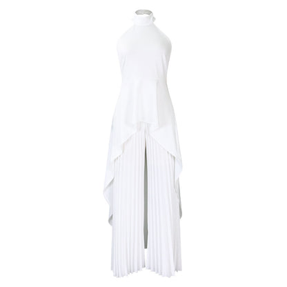 Fashion Casual Set Summer Socialite Private Wear Backless Top Pleated Wide-leg Trousers apparel & accessories