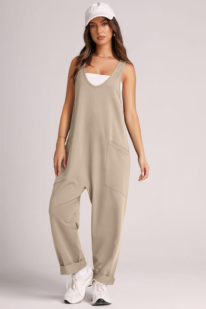 Wide Strap Jumpsuit with Pockets Bottom wear