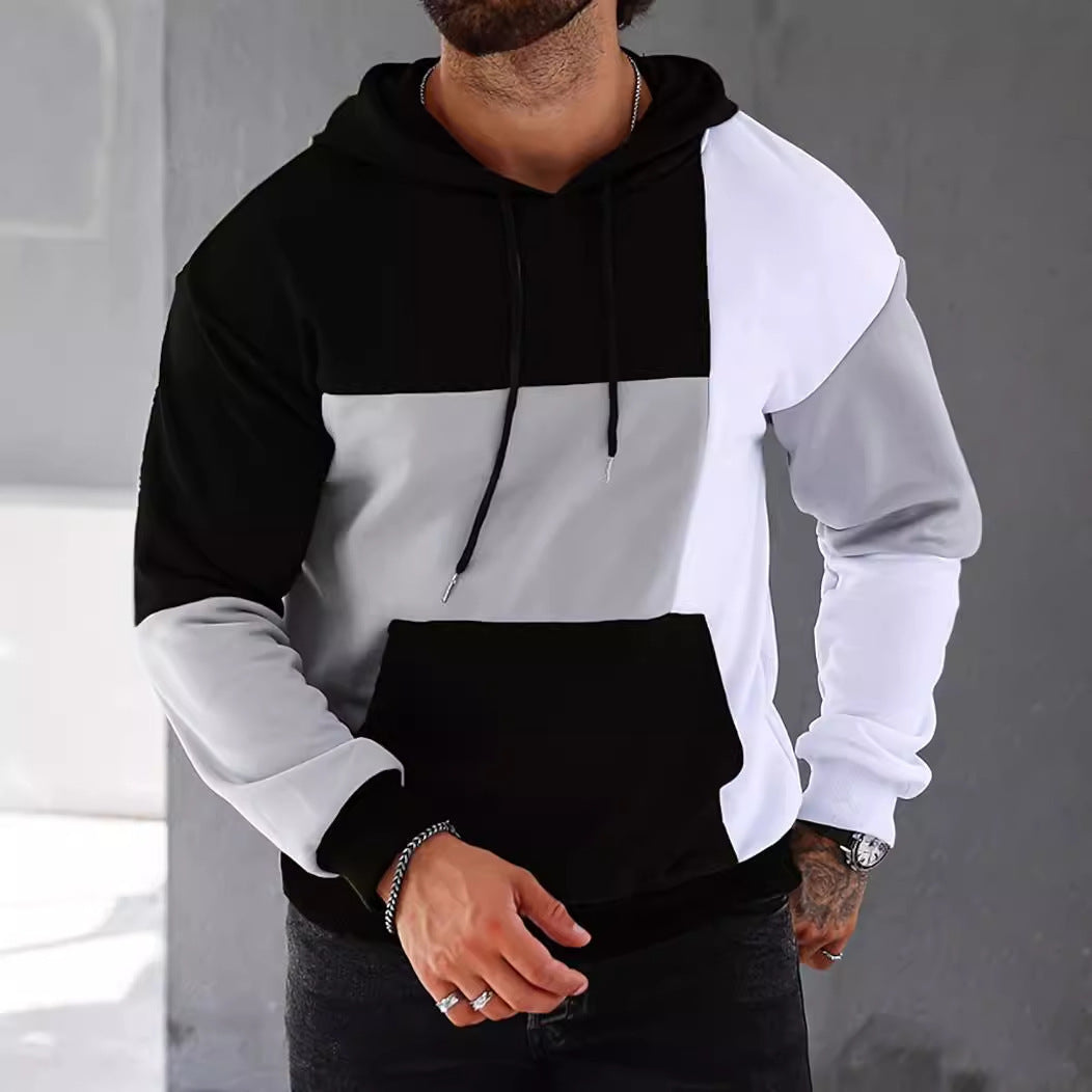 Men's 3D Hooded Sweater With Color Matching Pattern T-Shirt