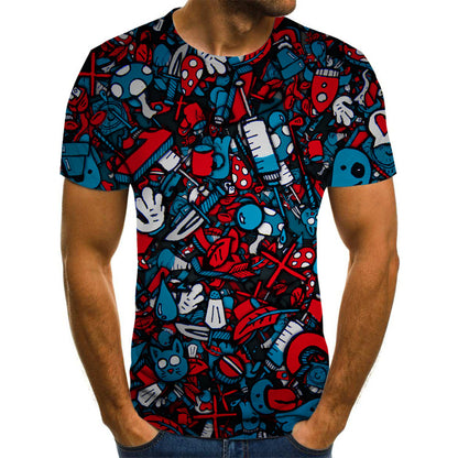 Men's T-shirt summer casual top D printing t-shirt men's T-Shirts & hoodies