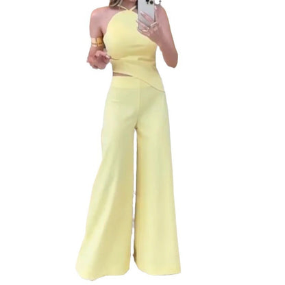 Women's Fashion Solid Color Wide Leg Jumpsuit apparel & accessories