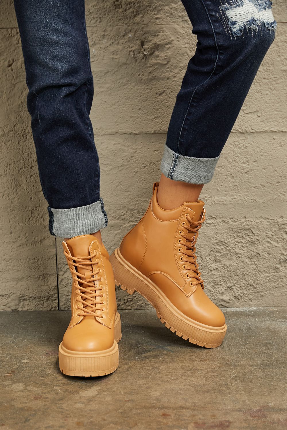 East Lion Corp Platform Combat Boots Accessories for women