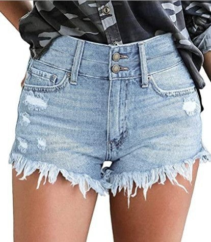 Fringed Ladies High Stretch Denim Short apparel & accessories